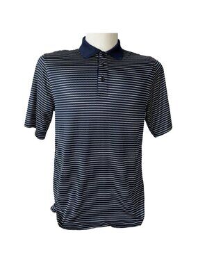 Greg Norman Tasso Elba Golf Polo Shirt Small Navy Blue White